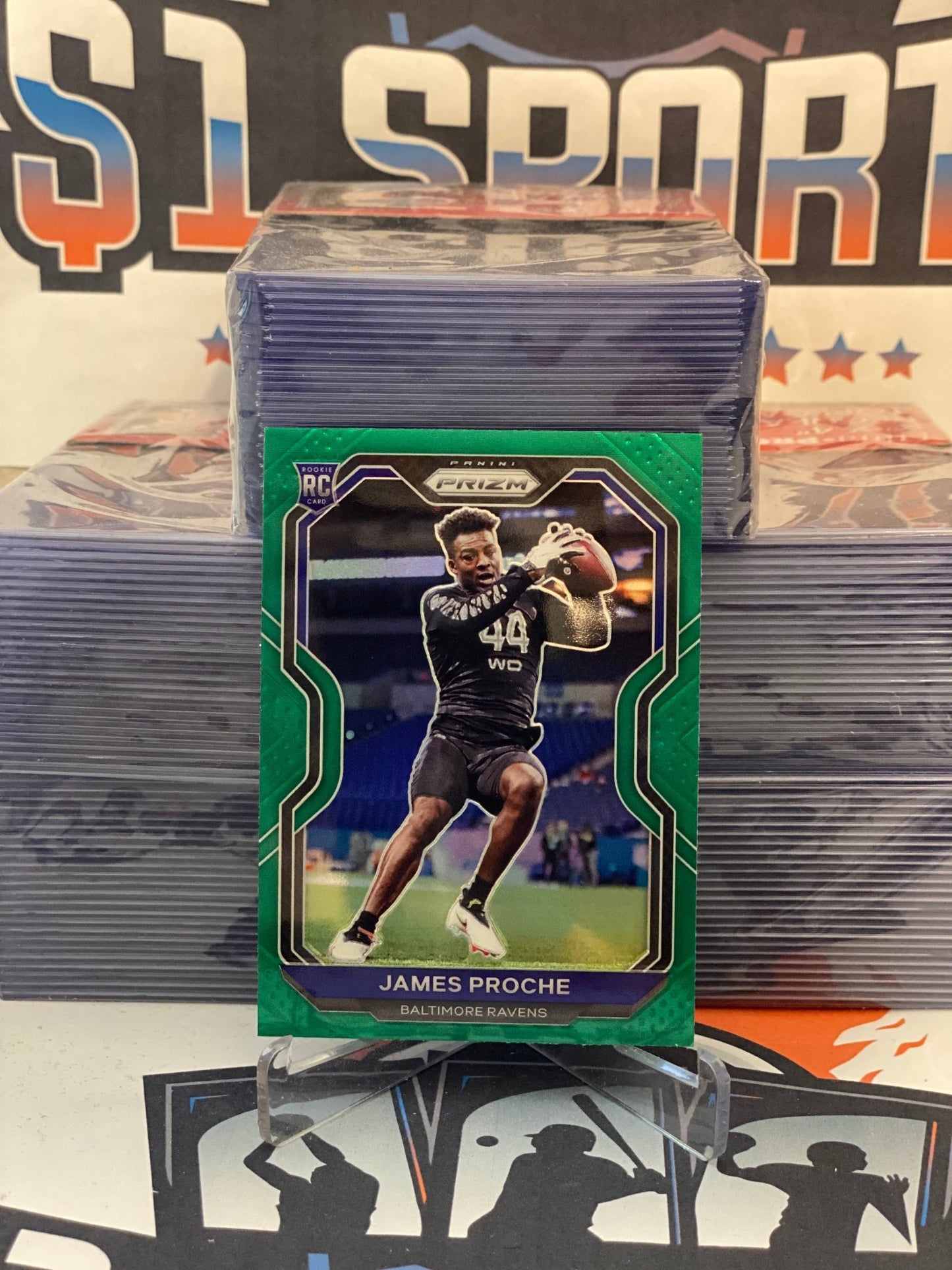 2020 Panini Prizm (Green Prizm) James Proche Rookie #382