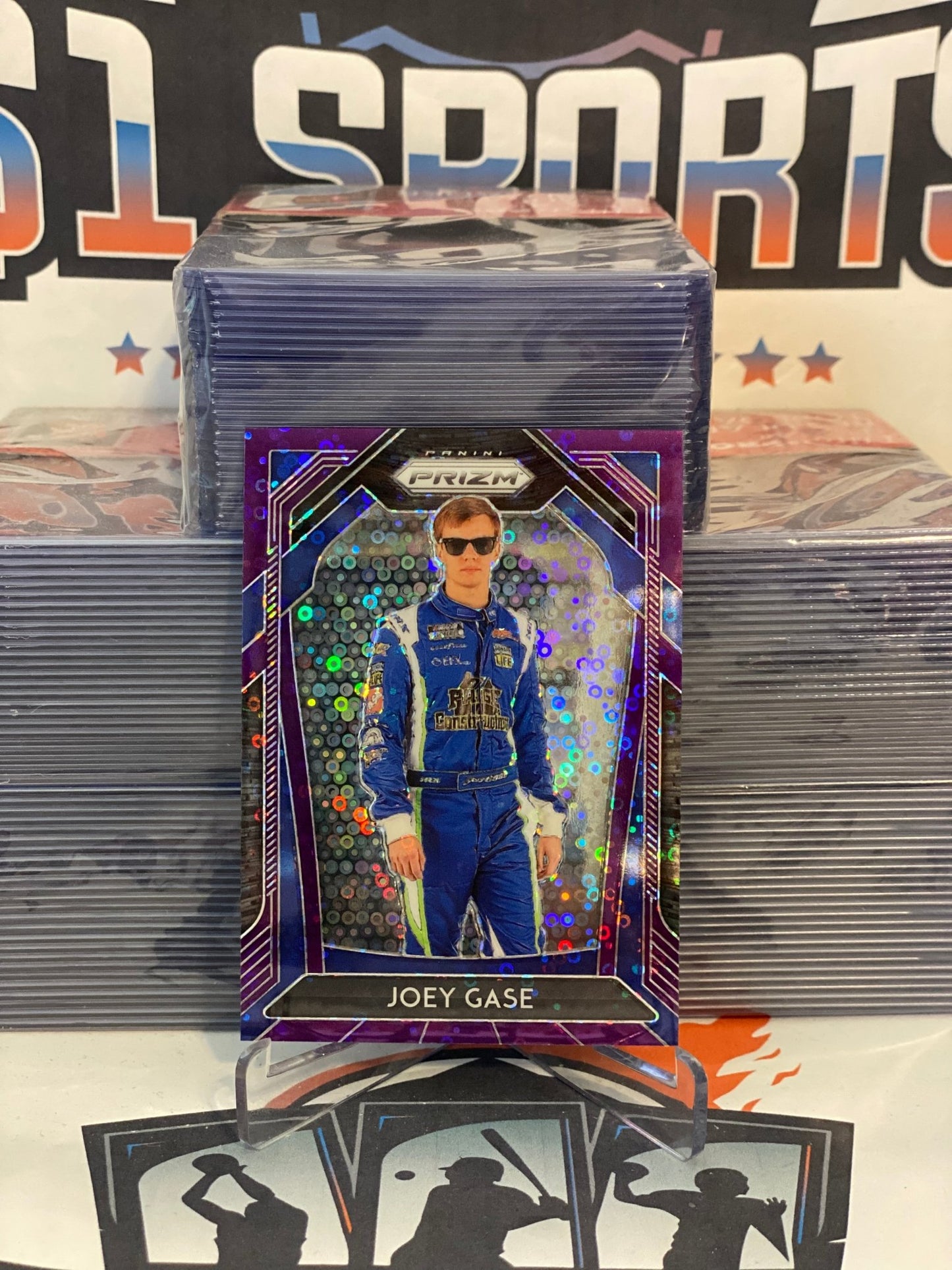 2020 Panini Prizm NASCAR (Purple Disco Prizm 48/75) Joey Gase #34