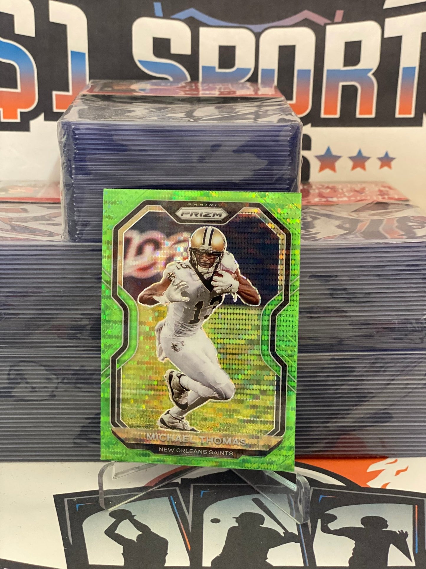 2020 Panini Prizm (Neon Green Pulsar Prizm) Michael Thomas #244