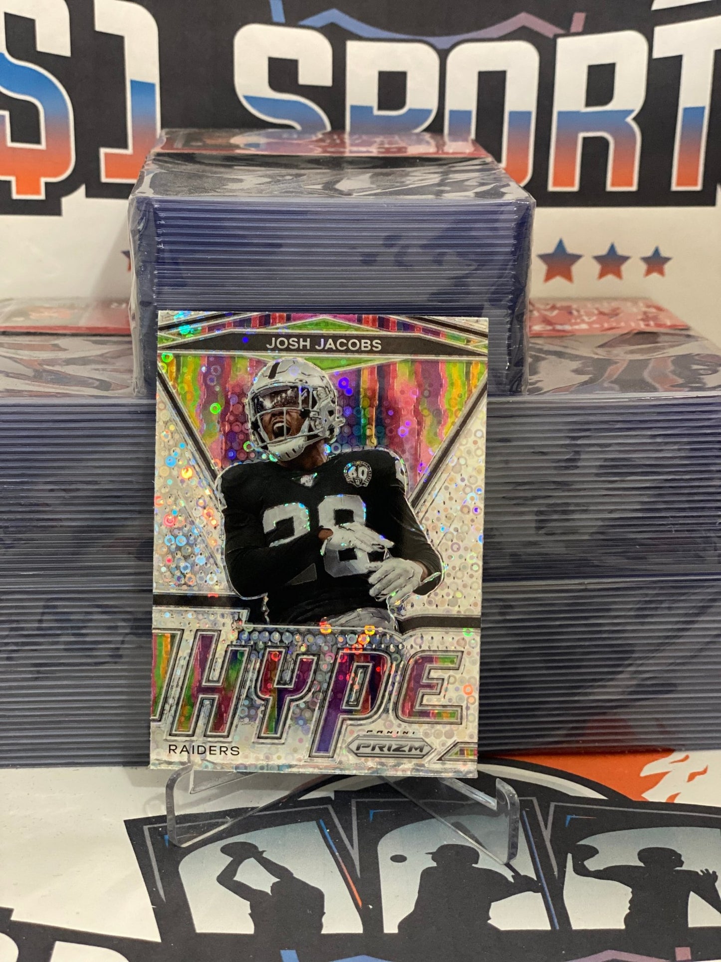 2020 Panini Prizm (No Huddle Prizm, Hype) Josh Jacobs #3