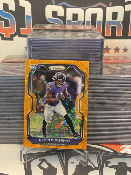 2020 Panini Prizm (Orange Disco Prizm) Devin Duvernay Rookie #380
