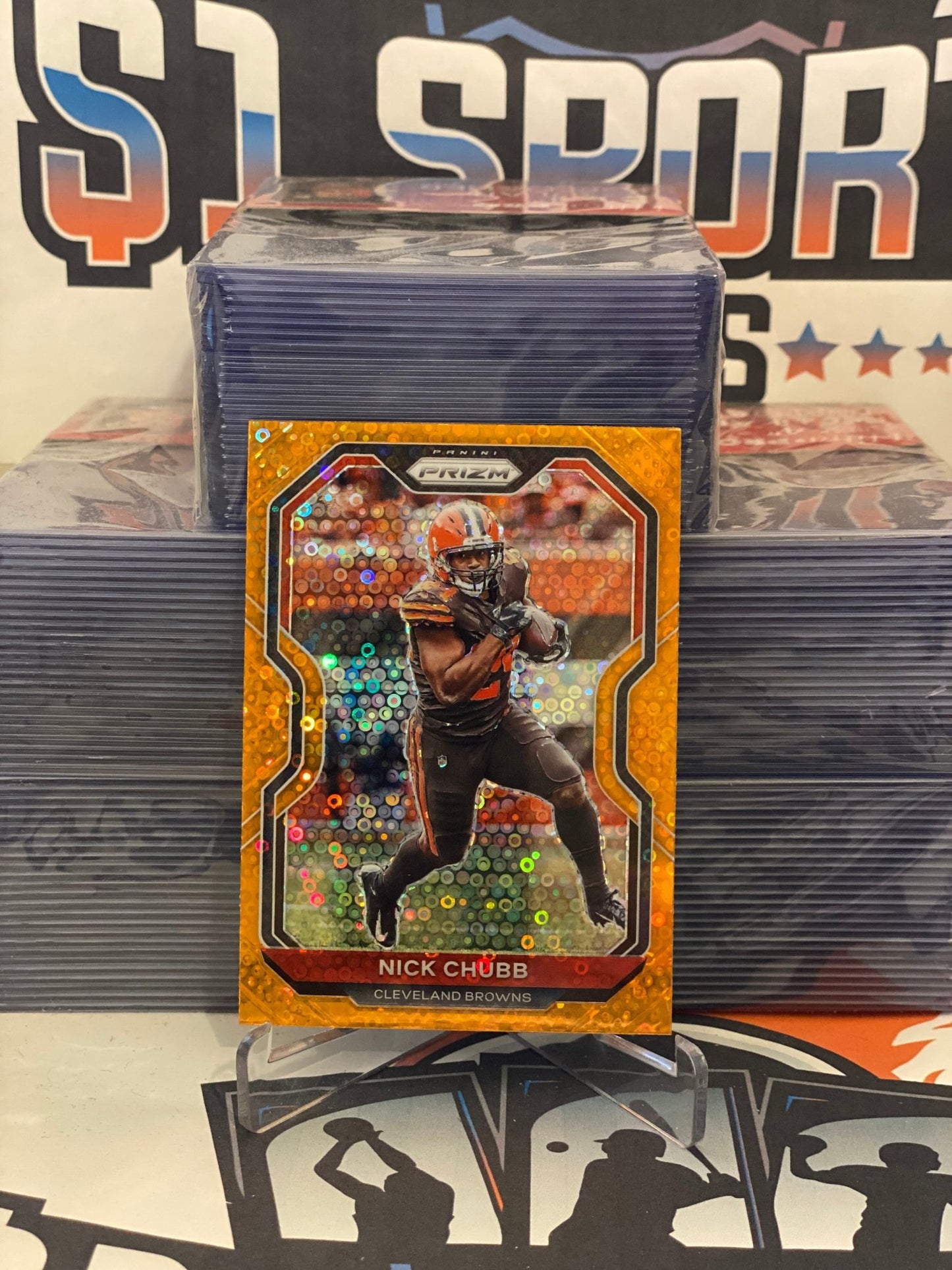 2020 Panini Prizm (Orange Disco Prizm) Nick Chubb #59