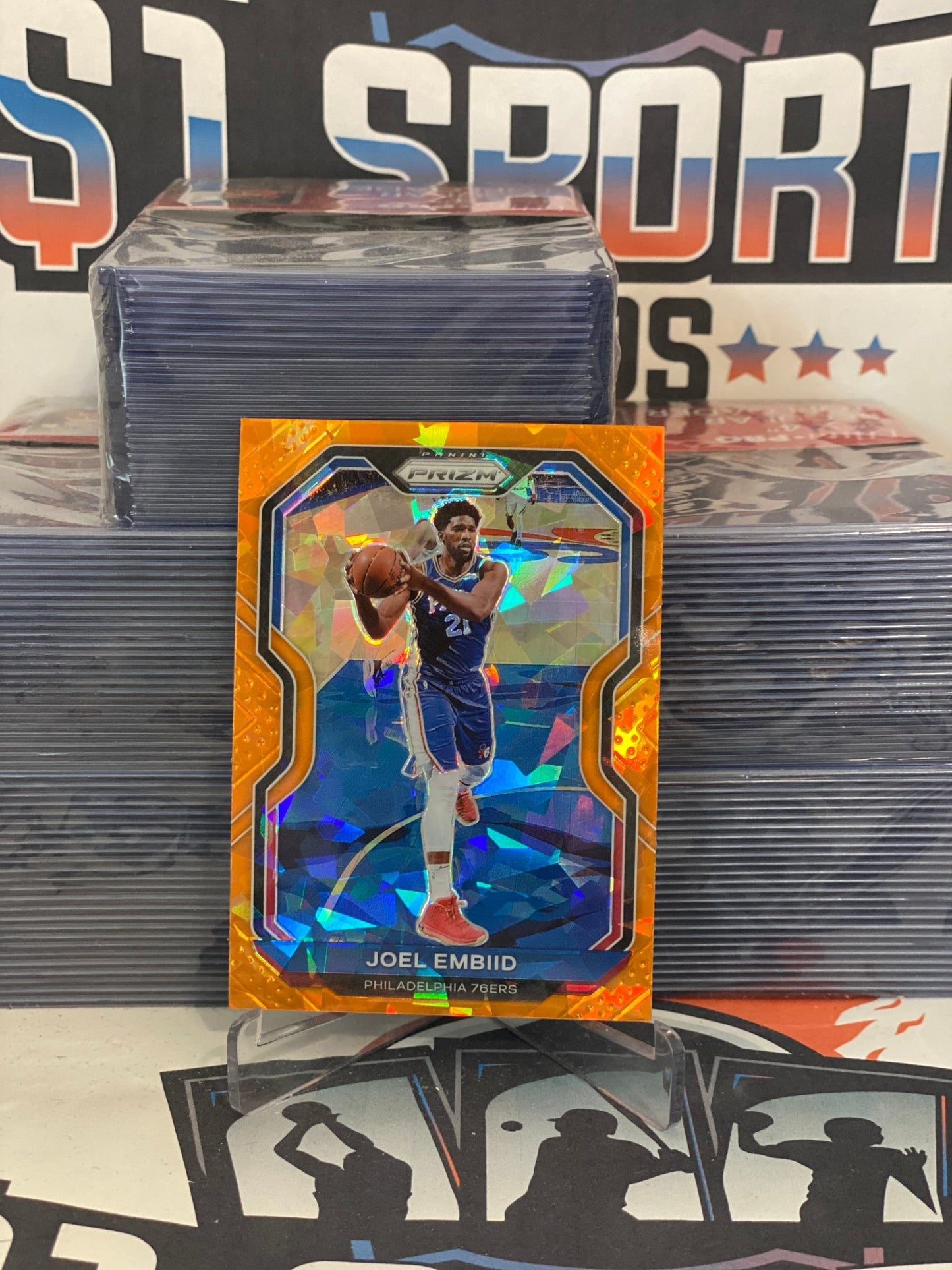2020 Panini Prizm (Orange Ice Prizm) Joel Embiid #141