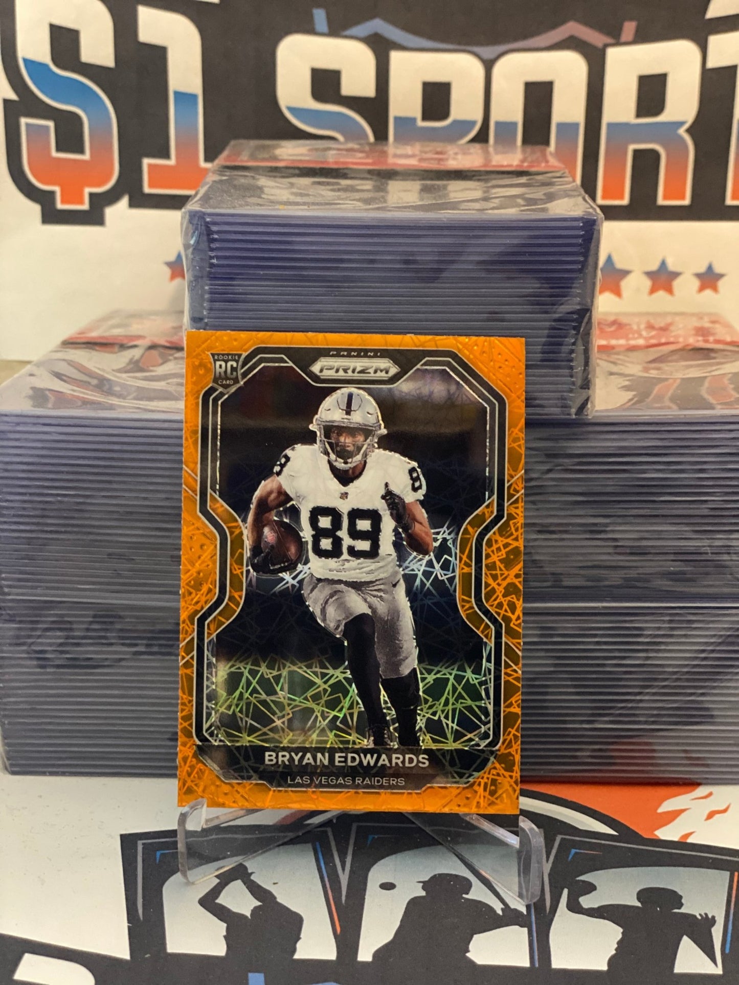 2020 Panini Prizm (Orange Laser Prizm) Bryan Edwards Rookie #373