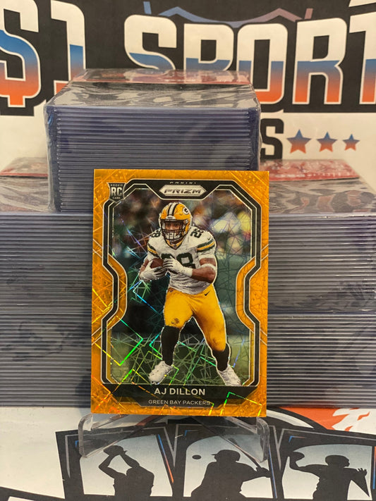 2020 Panini Prizm (Orange Lazer Prizm) AJ Dillon Rookie #364