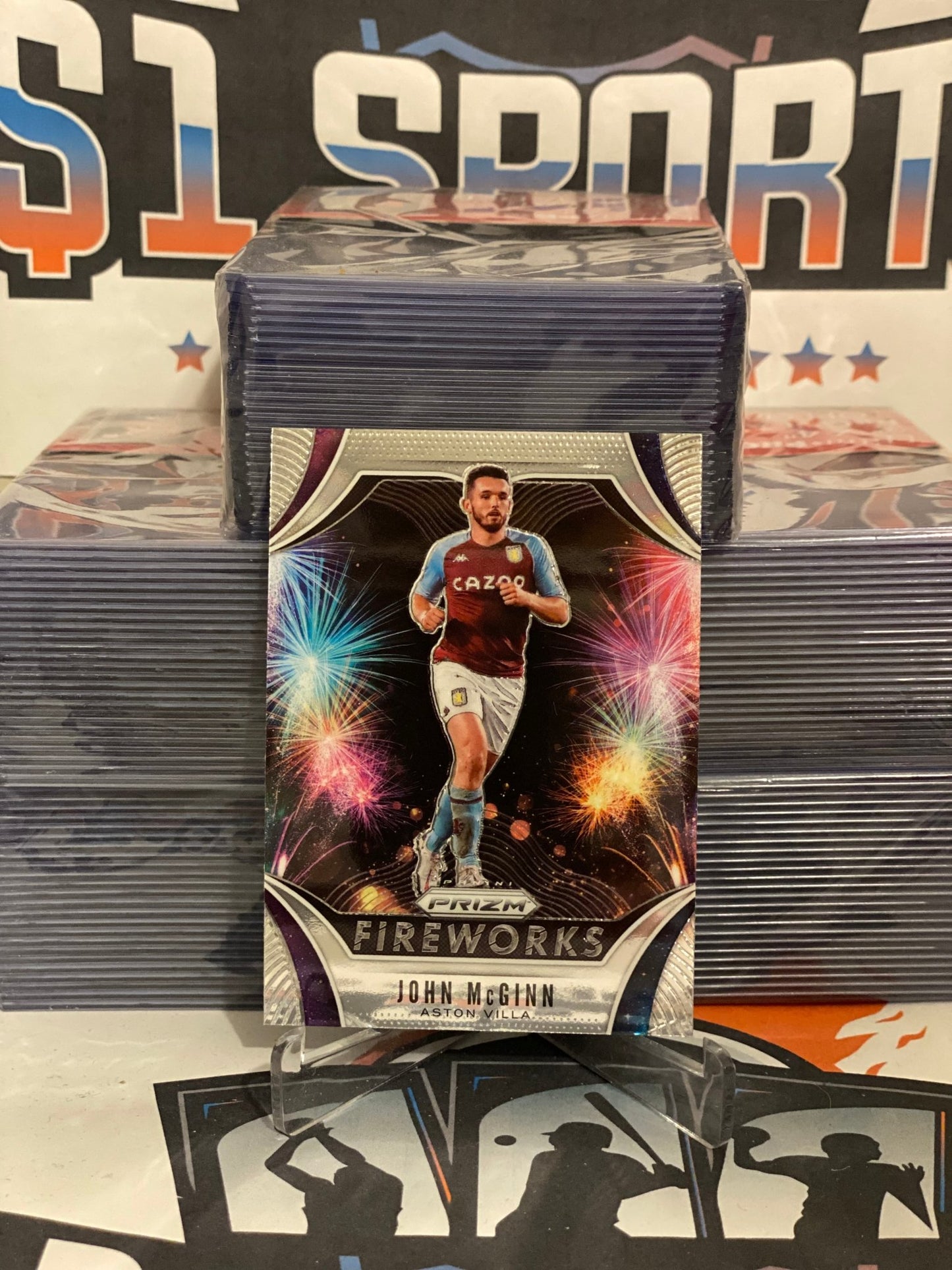 2020 Panini Prizm Premier League (Fireworks) John McGinn #19