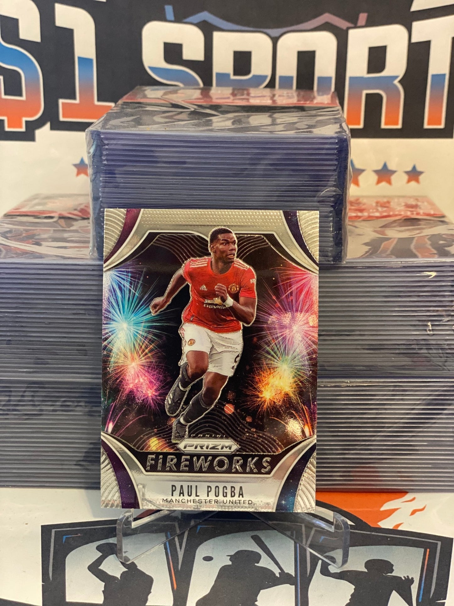 2020 Panini Prizm Premier League (Fireworks) Paul Pogba #1