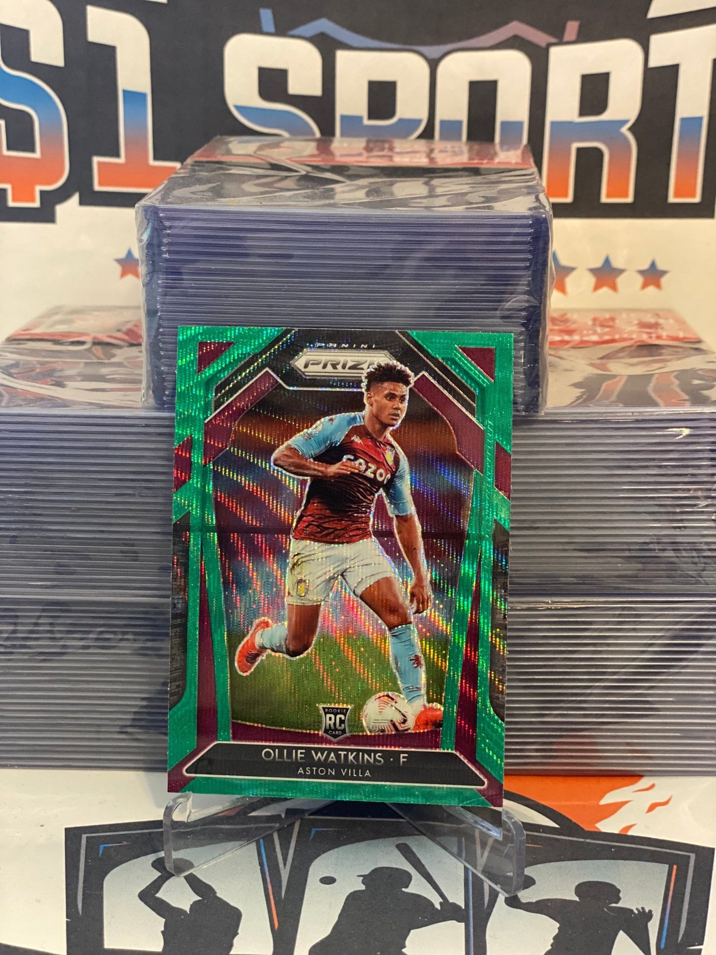 2020 Panini Prizm Premier League (Green Wave Prizm) Ollie Watkins Rookie #272