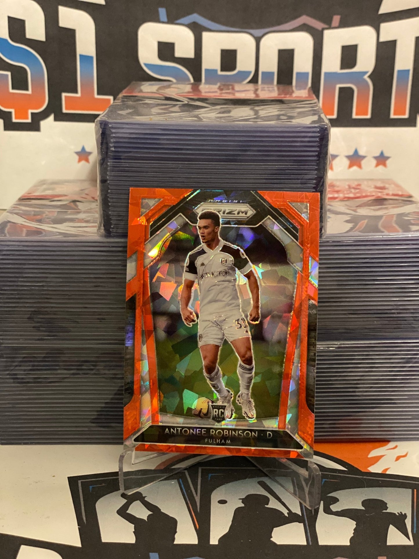 2020 Panini Prizm Premier League (Red Ice Prizm) Antonee Robinson Rookie #296