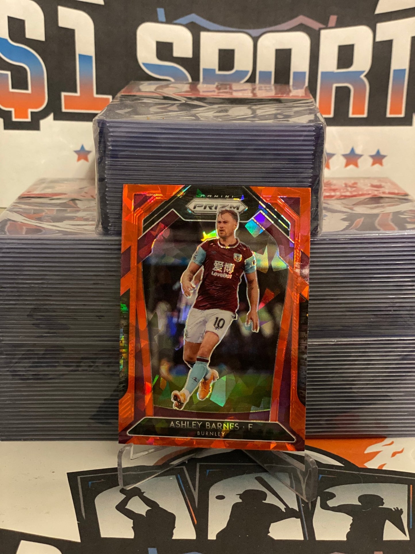 2020 Panini Prizm Premier League (Red Ice Prizm) Ashley Barnes #59