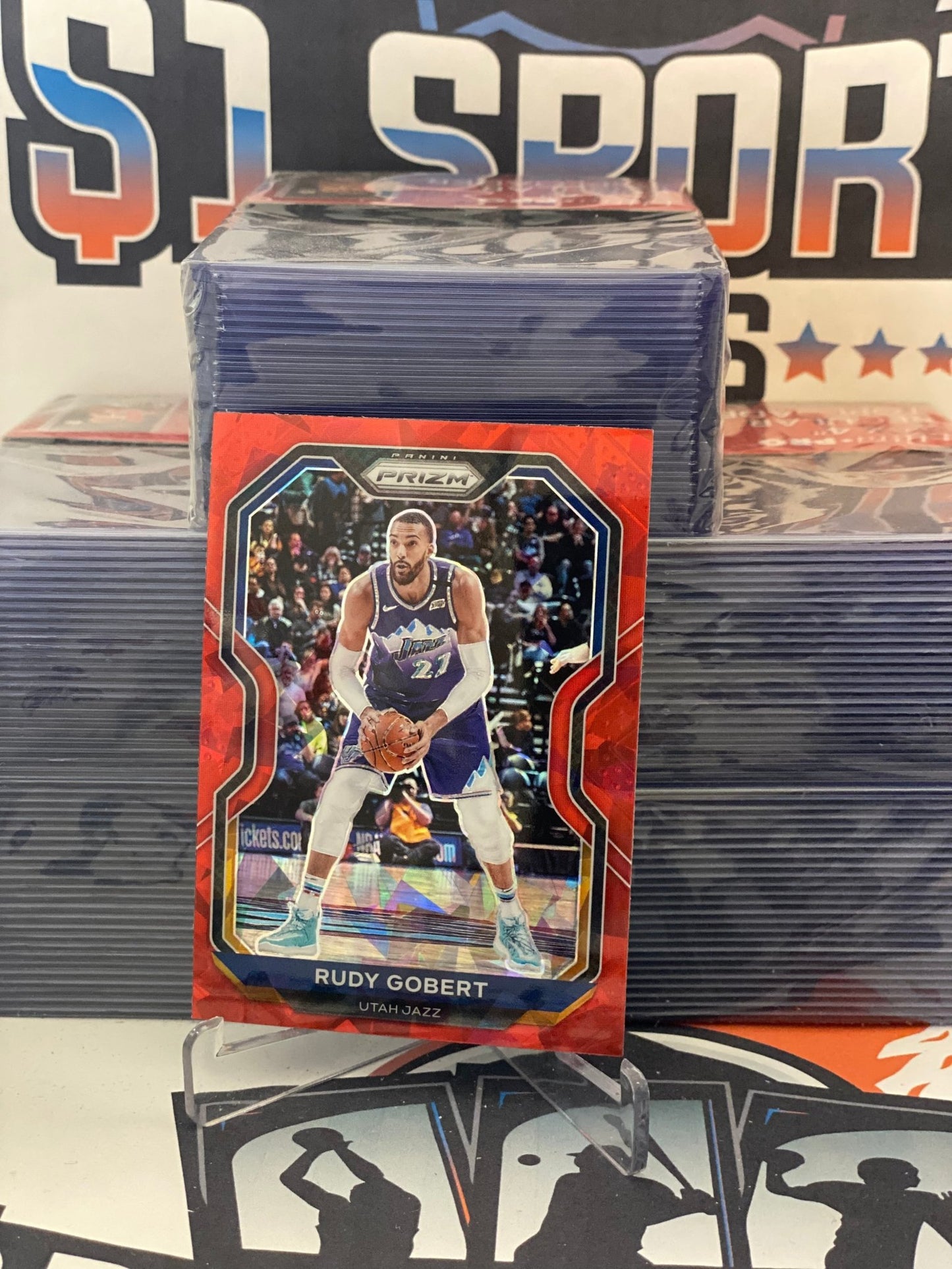 2020 Panini Prizm (Red Ice Prizm) Rudy Gobert #53