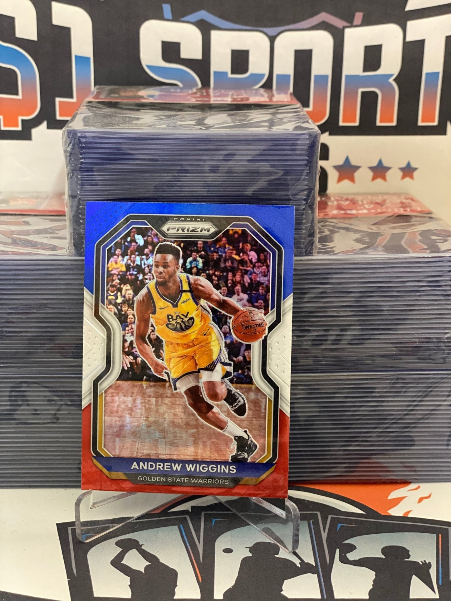 2020 Panini Prizm (Red White Blue Prizm) Andrew Wiggins #132