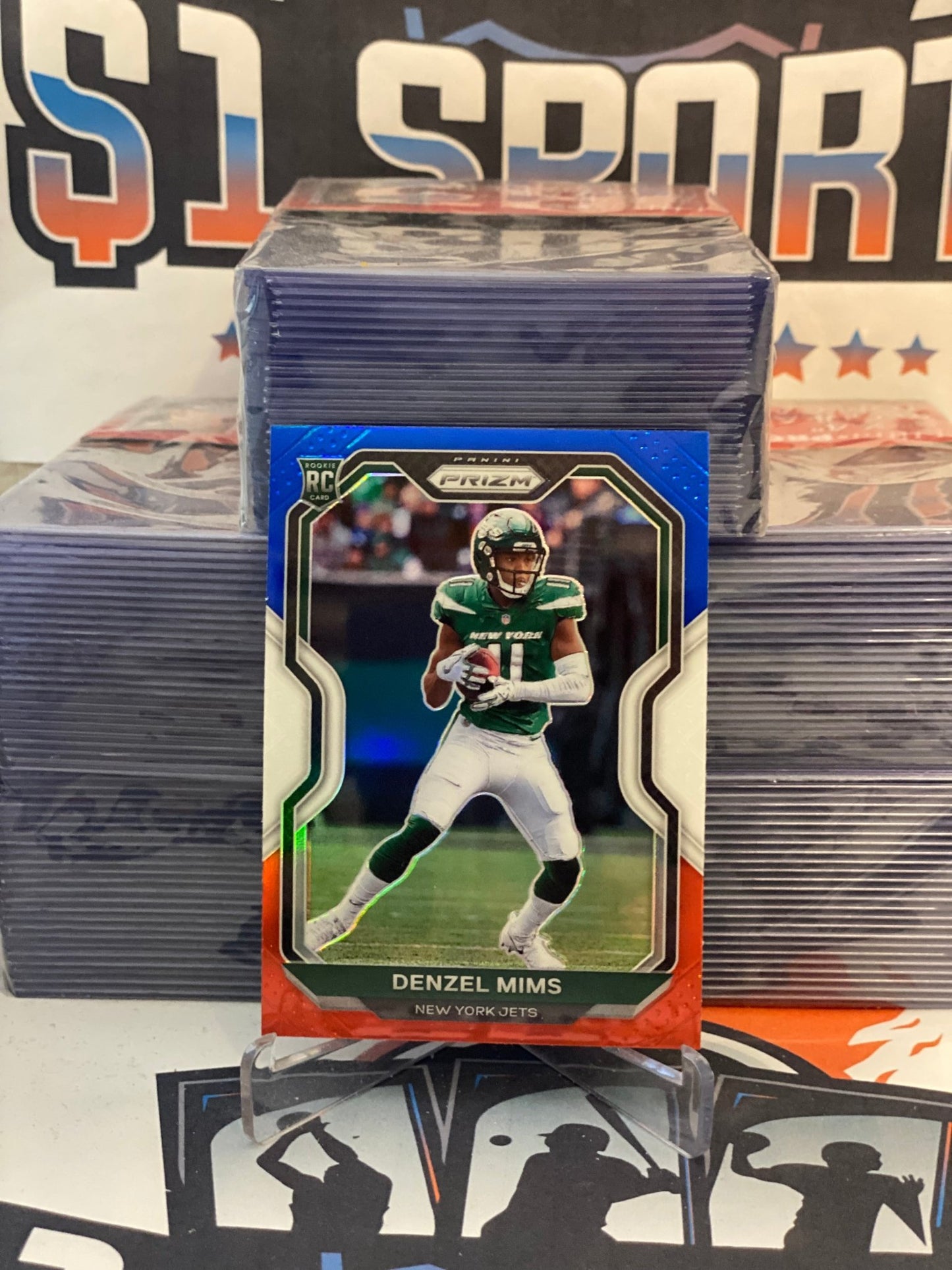 2020 Panini Prizm (Red White Blue Prizm) Denzel Mims Rookie #355