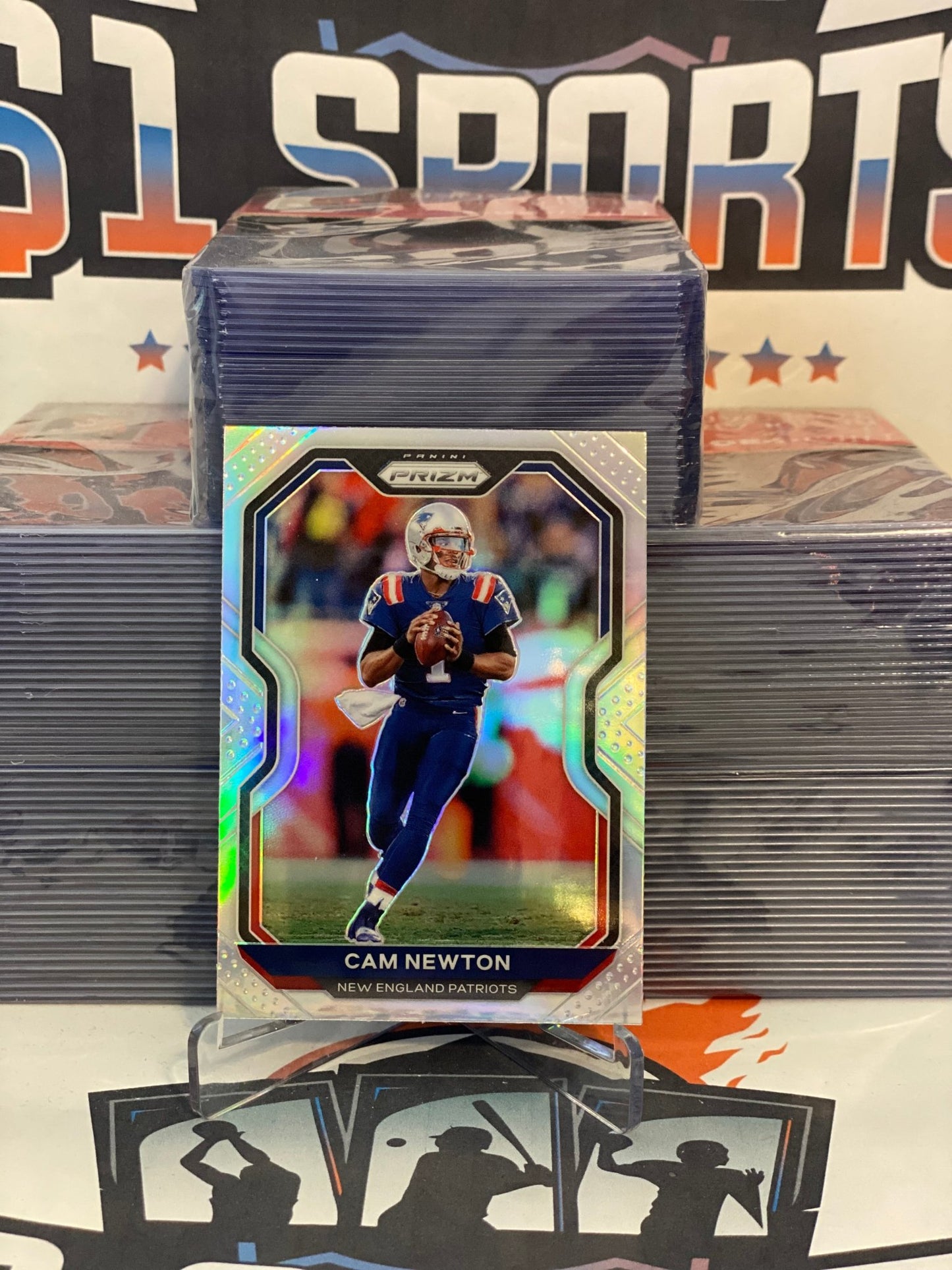 2020 Panini Prizm (Silver Prizm) Cam Newton #19