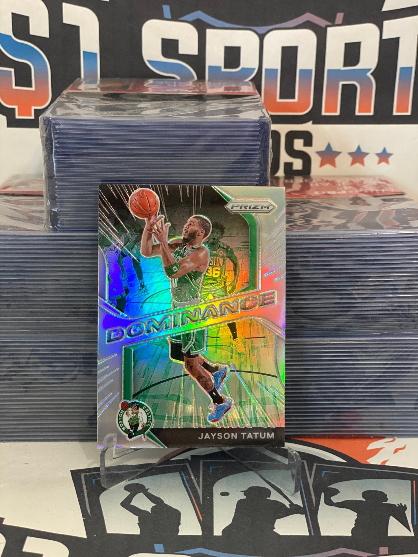 2020 Panini Prizm (Silver Prizm, Dominance) Jayson Tatum #9