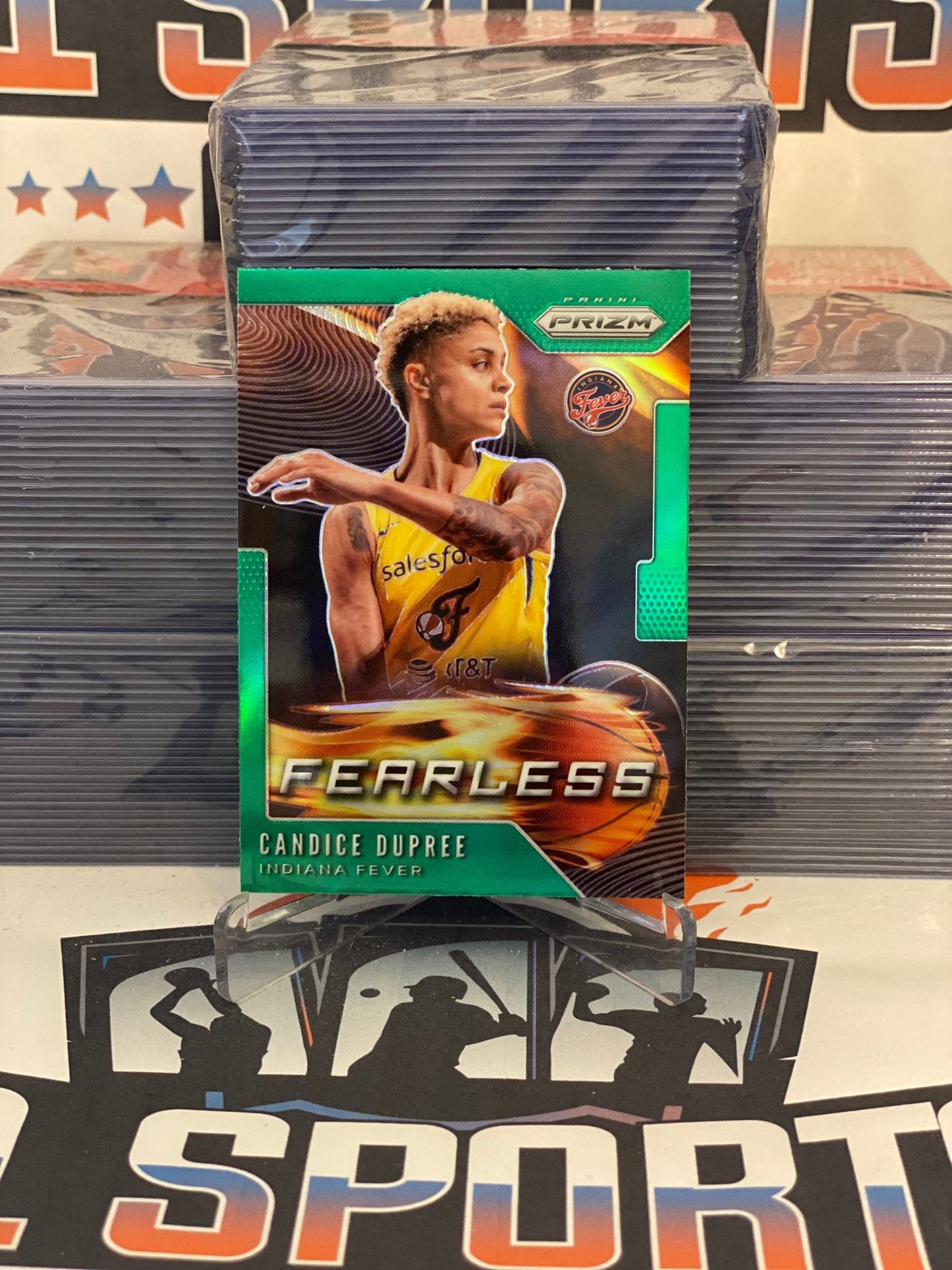 2020 Panini Prizm WNBA (Green Prizm, Fearless) Candice Dupree #3