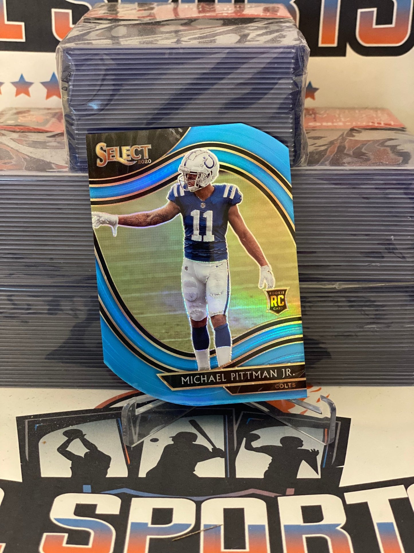 2020 Panini Select (Blue Die Cut Prizm, Premier Level) Michael Pittman Jr. Rookie #362