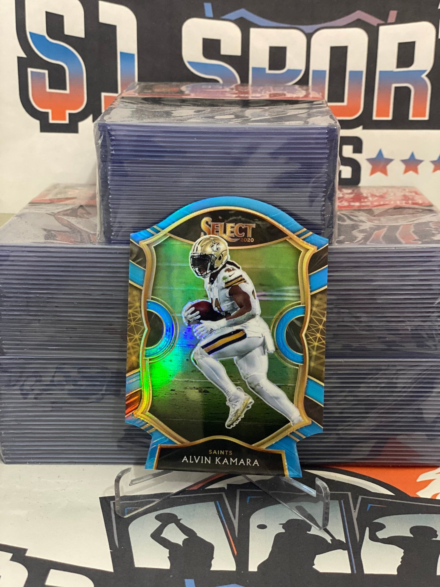 2020 Panini Select (Light Blue Die Cut Prizm) Alvin Kamara #35