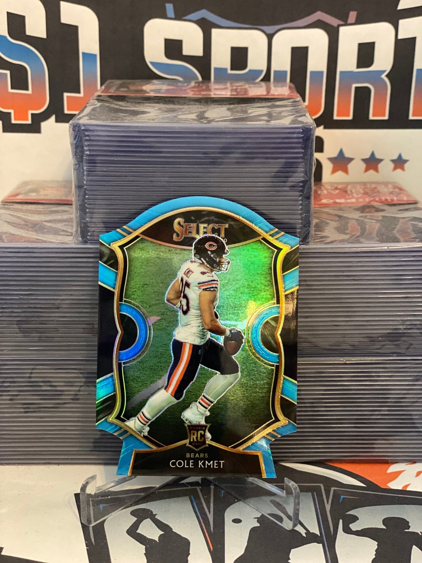 2020 Panini Select (Light Blue Die Cut Prizm) Cole Kmet Rookie #74