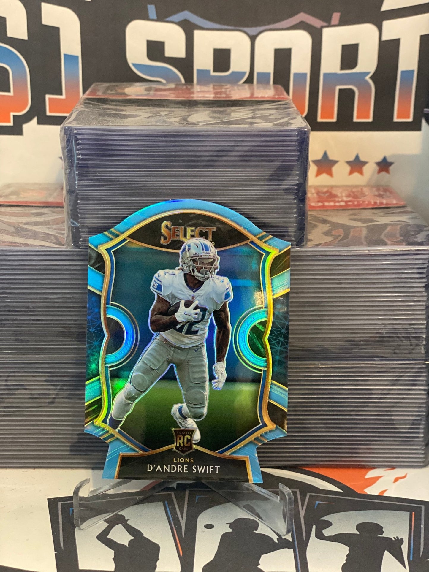 2020 Panini Select (Light Blue Die Cut Prizm) D'Andre Swift Rookie #51