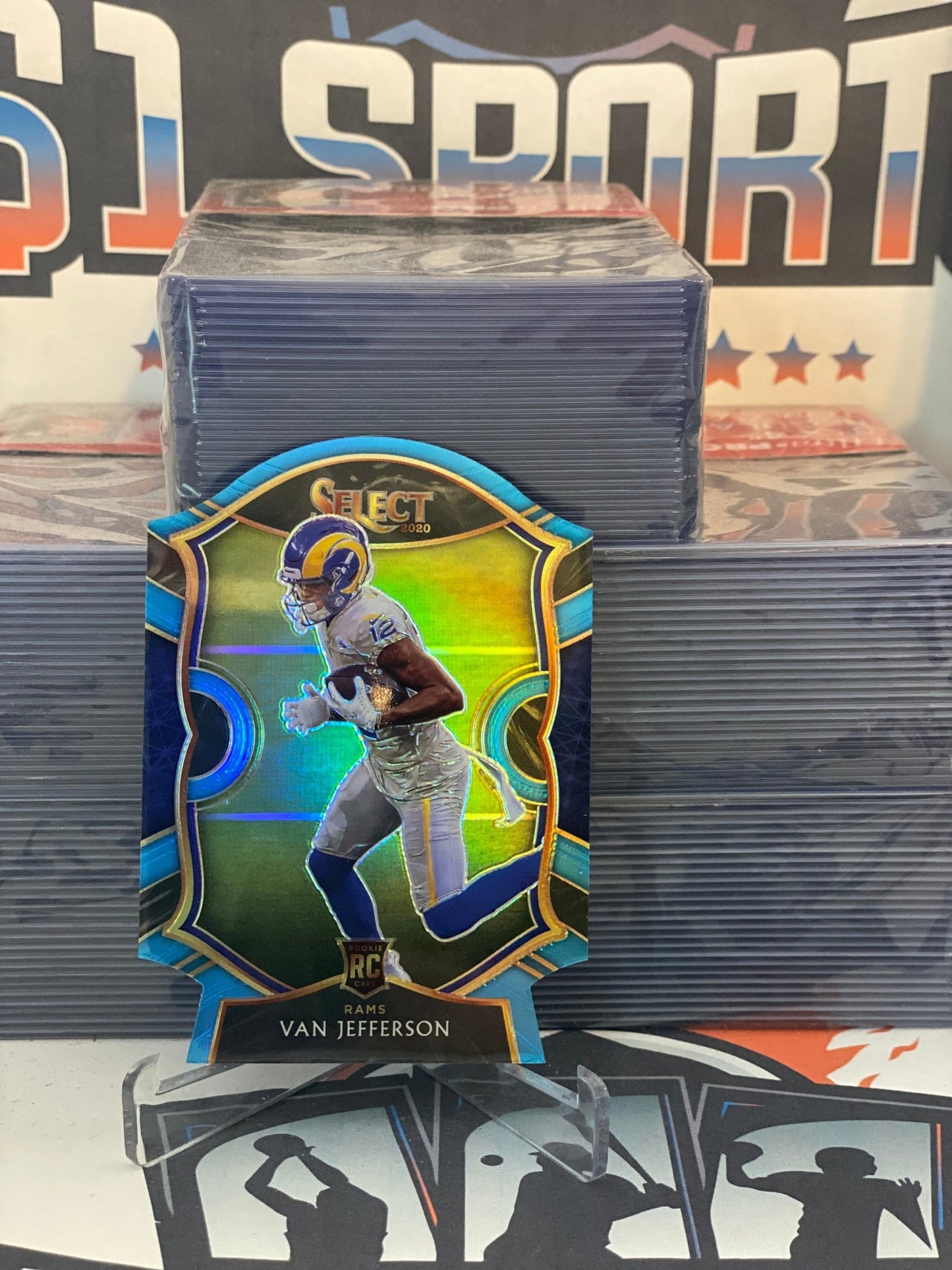 2020 Panini Select (Light Blue Die Cut Prizm) Van Jefferson Rookie #71