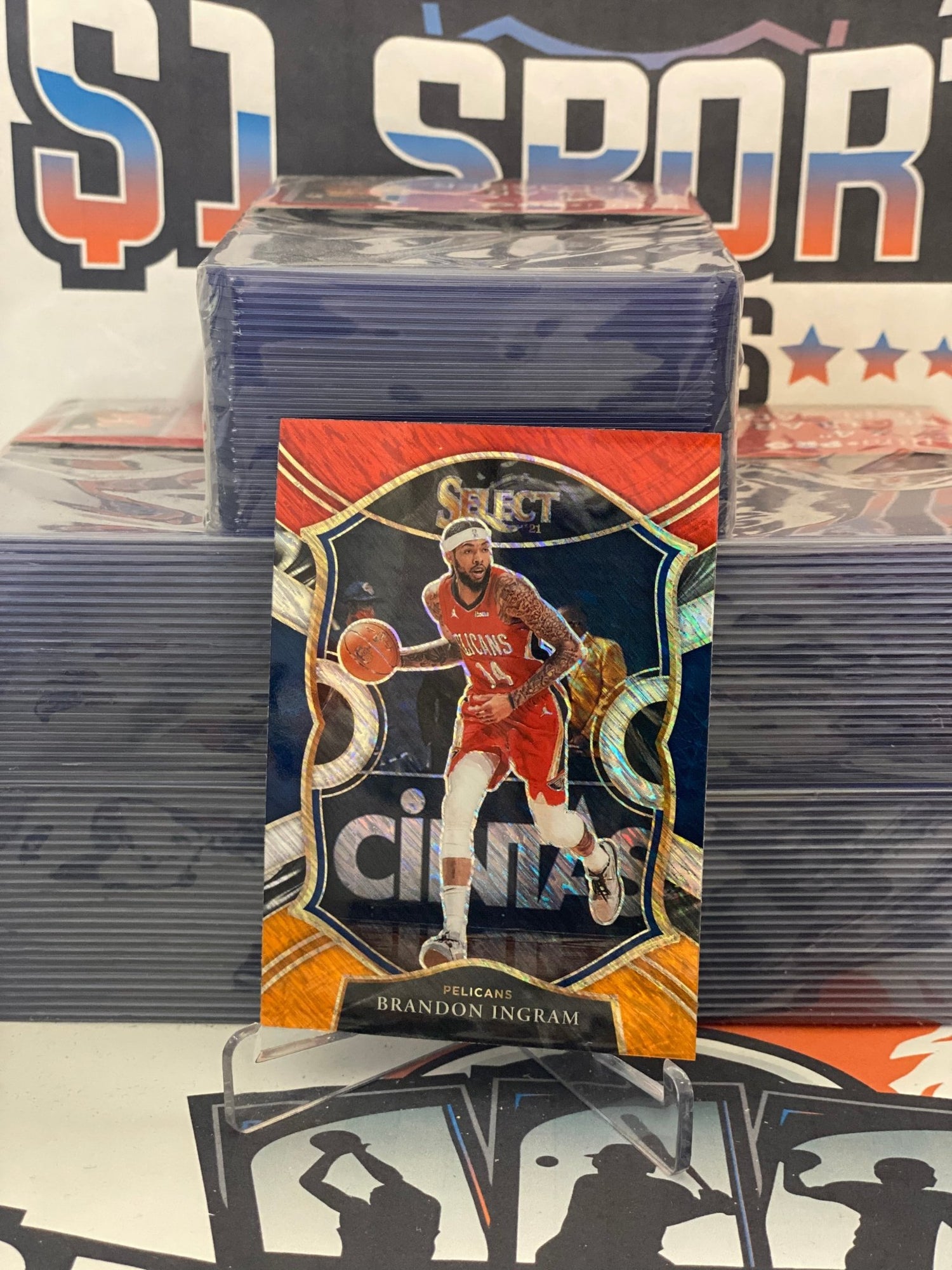 2020 Panini Select (Red Orange White Shimmer Prizm) Brandon Ingram #53