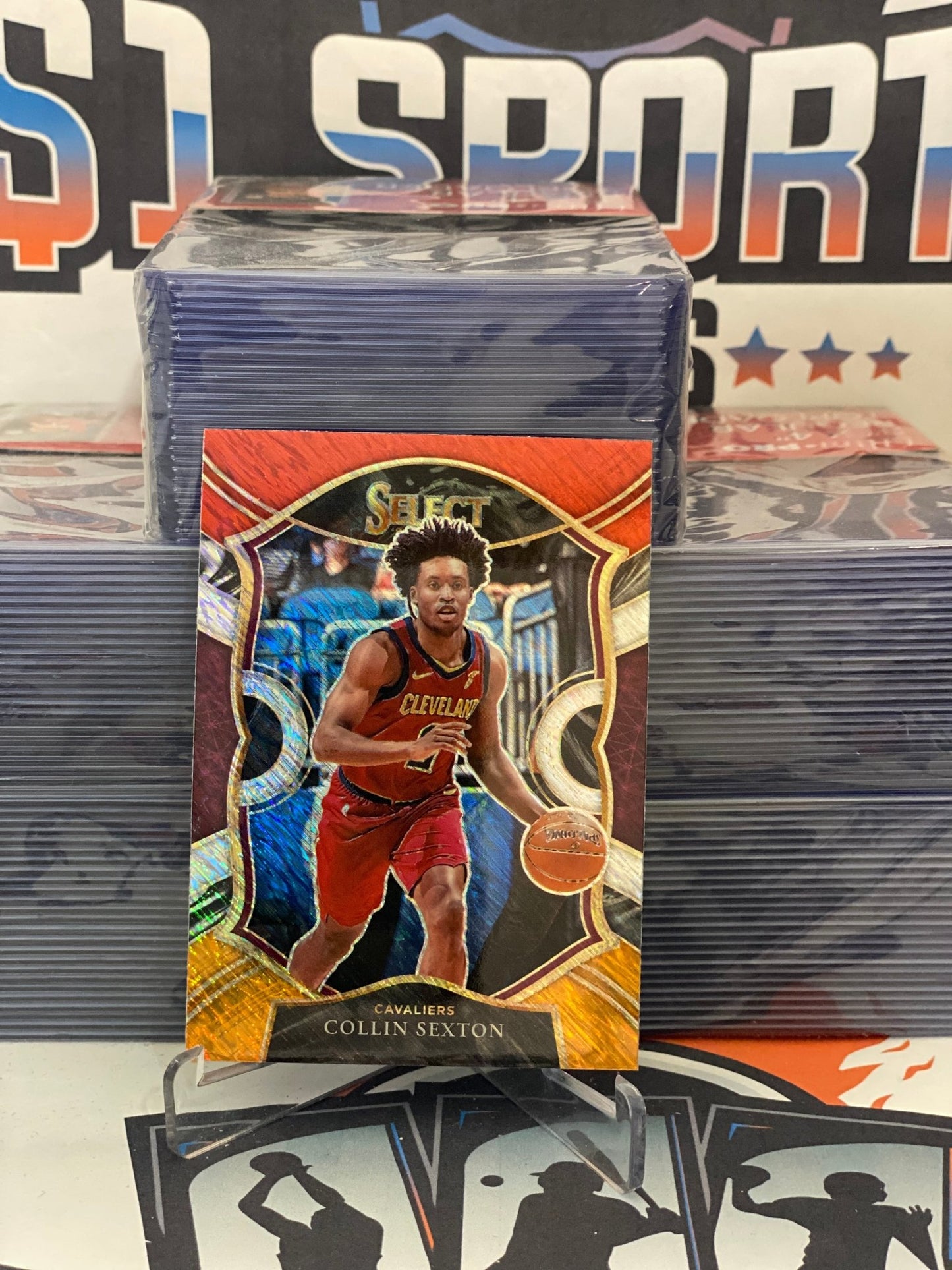 2020 Panini Select (Red Orange White Shimmer Prizm) Collin Sexton #59