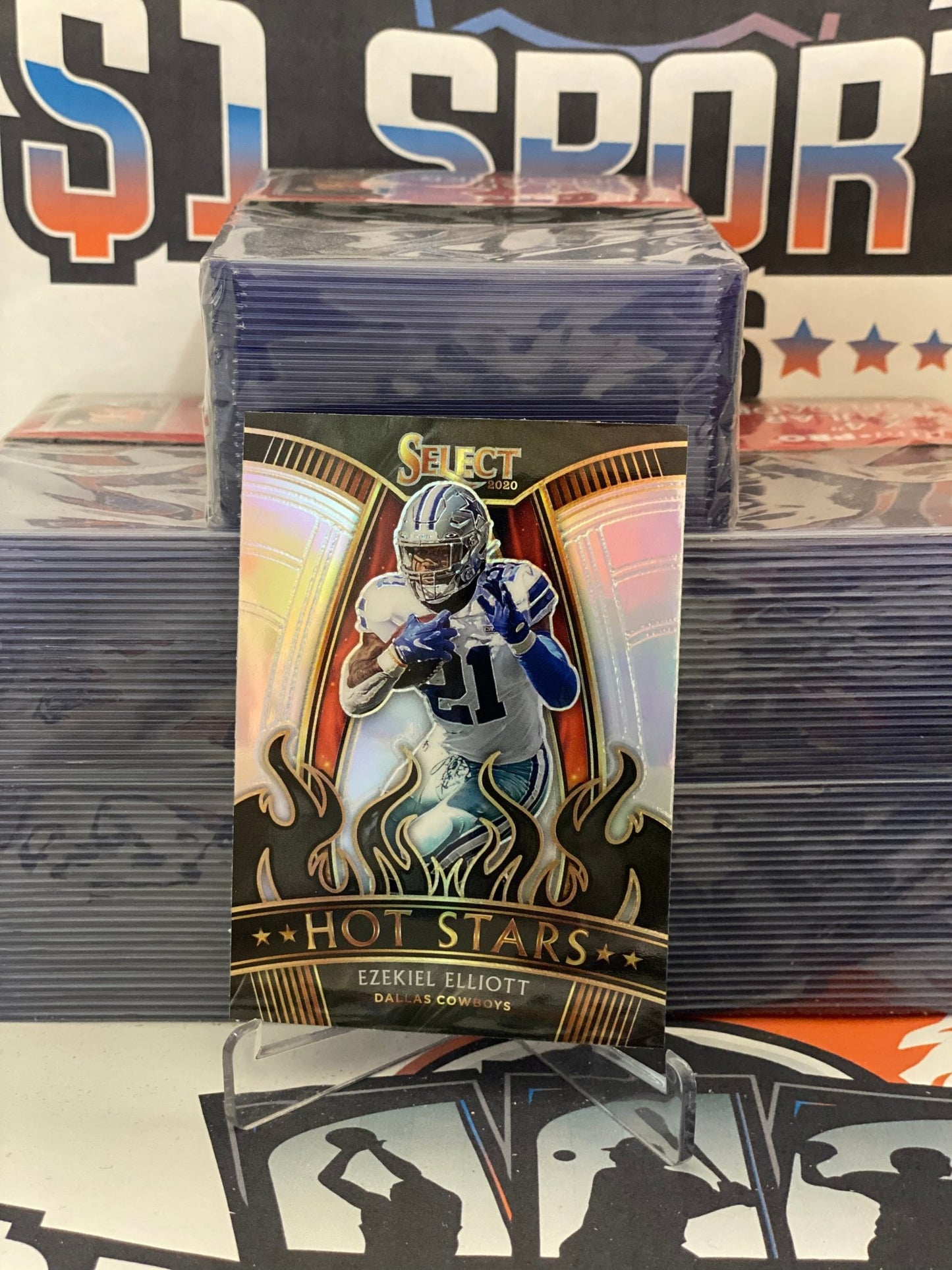 2020 Panini Select (Silver Prizm, Hot Stars) Ezekiel Elliott #HS13