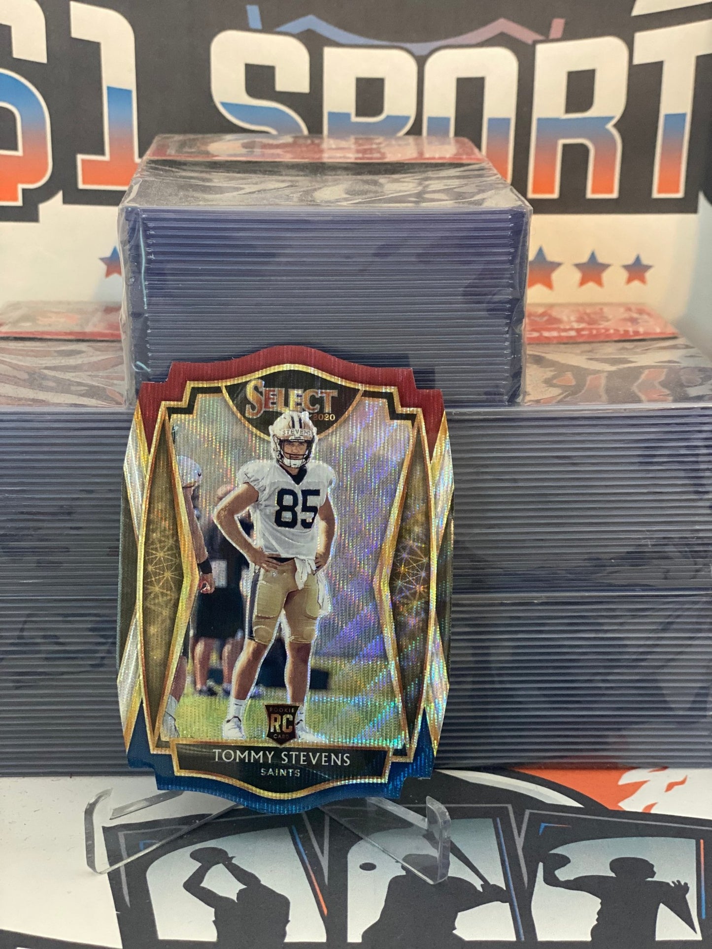 2020 Panini Select (Tri-Color Die Cut Prizm) Tommy Stevens Rookie #188