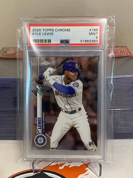 2020 Topps Chrome Kyle Lewis Rookie #186 - PSA 9