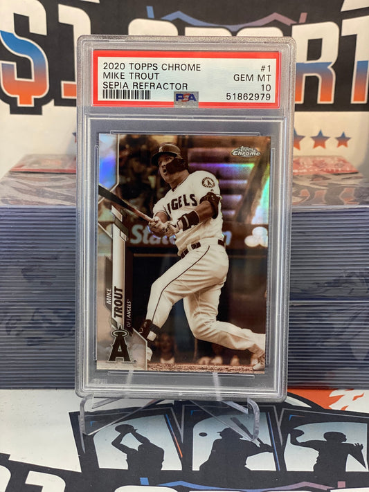 2020 Topps Chrome (Sepia Refractor) Mike Trout #1 - PSA 10