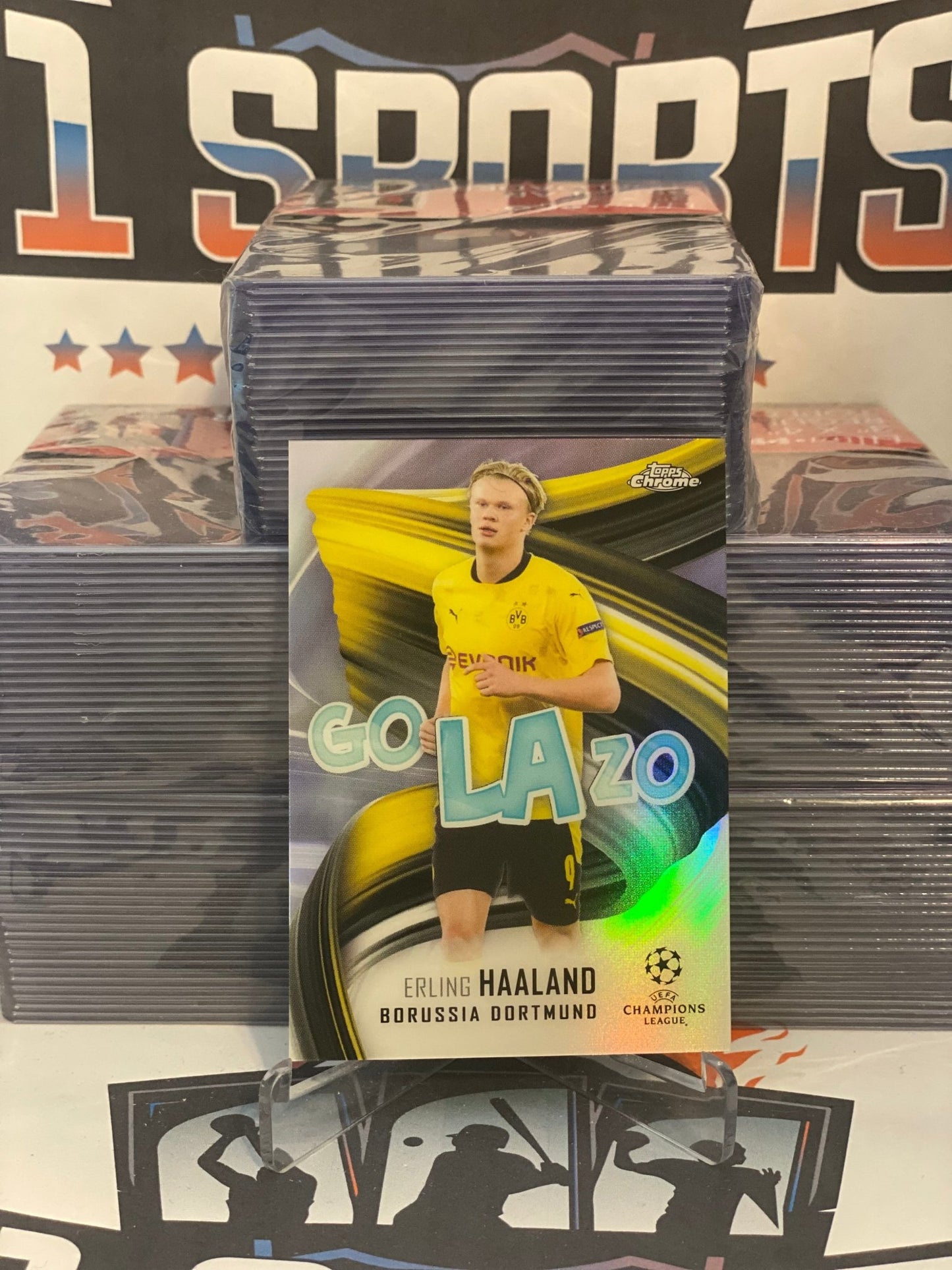 2020 Topps Chrome UEFA Champions League (Golazo) Erling Haaland #GOL-EH