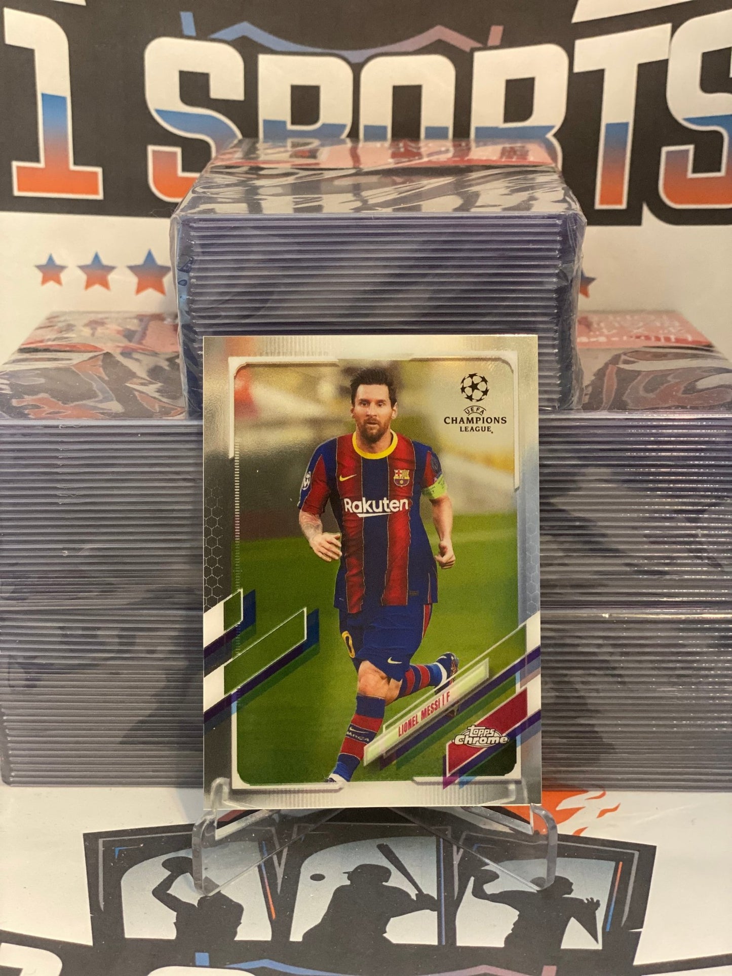 2020 Topps Chrome UEFA Champions League Lionel Messi #1