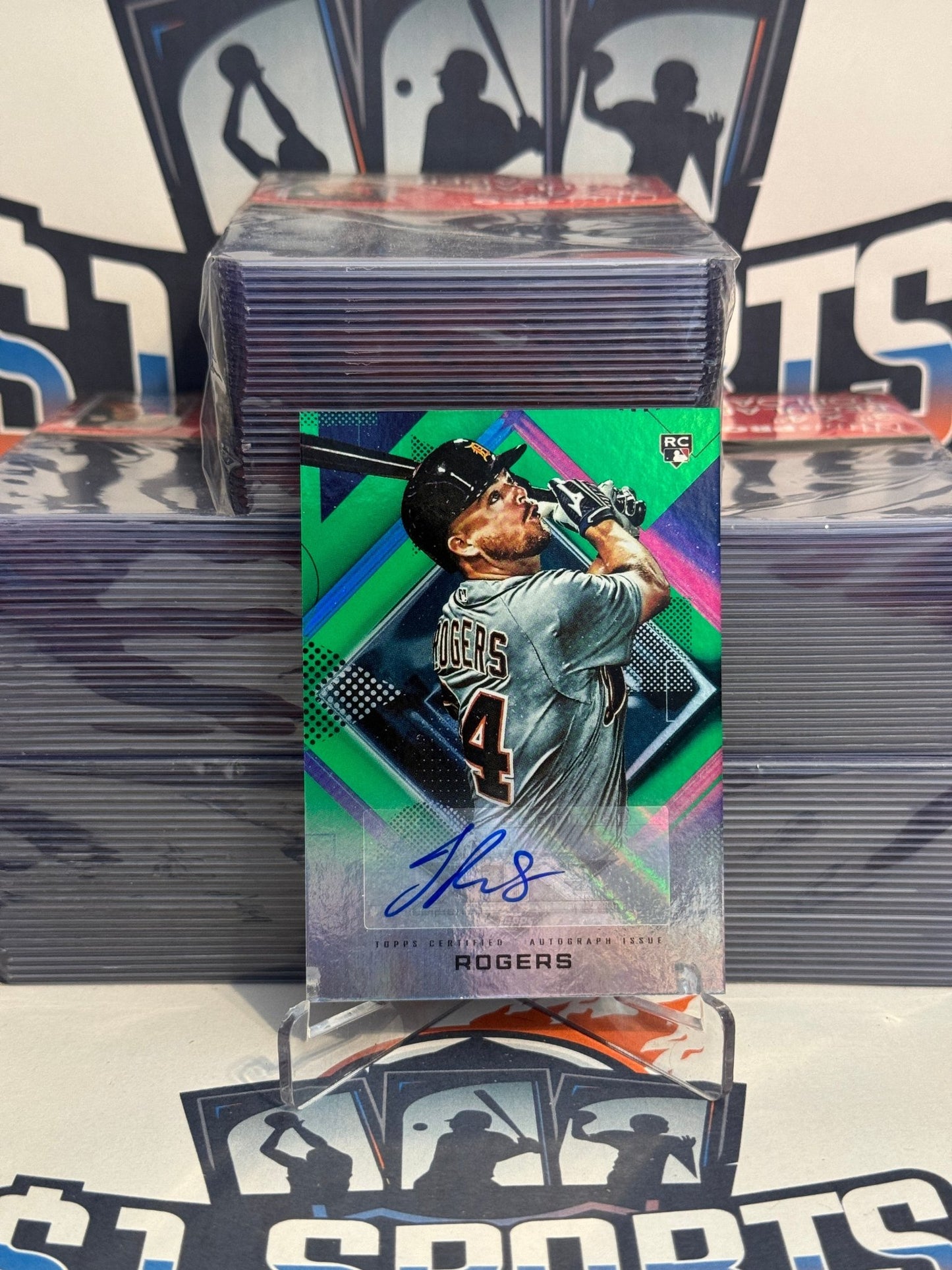 2020 Topps Fire (Auto 53/75) Jake Rogers Rookie #FA-JR