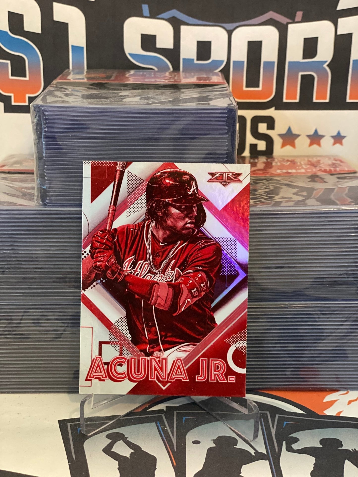 2020 Topps Fire (Red Chip) Ronald Acuna #28