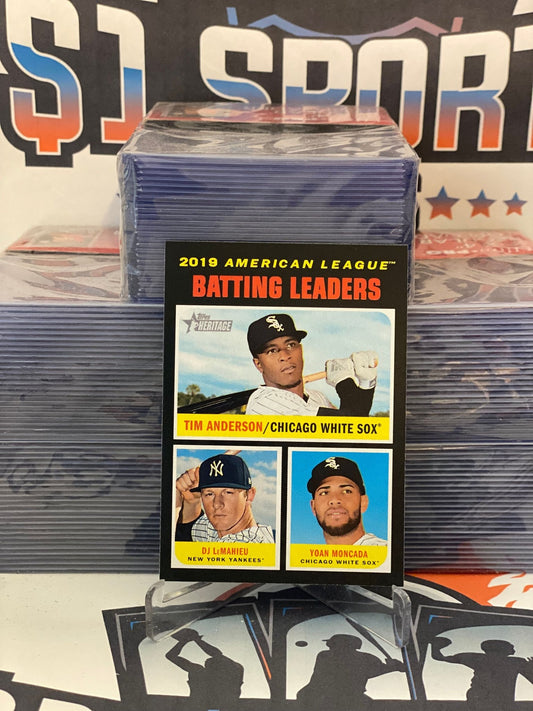 2020 Topps Heritage (AL Batting Leaders) Tim Anderson, DJ LeMahieu, Yoan Moncada #61