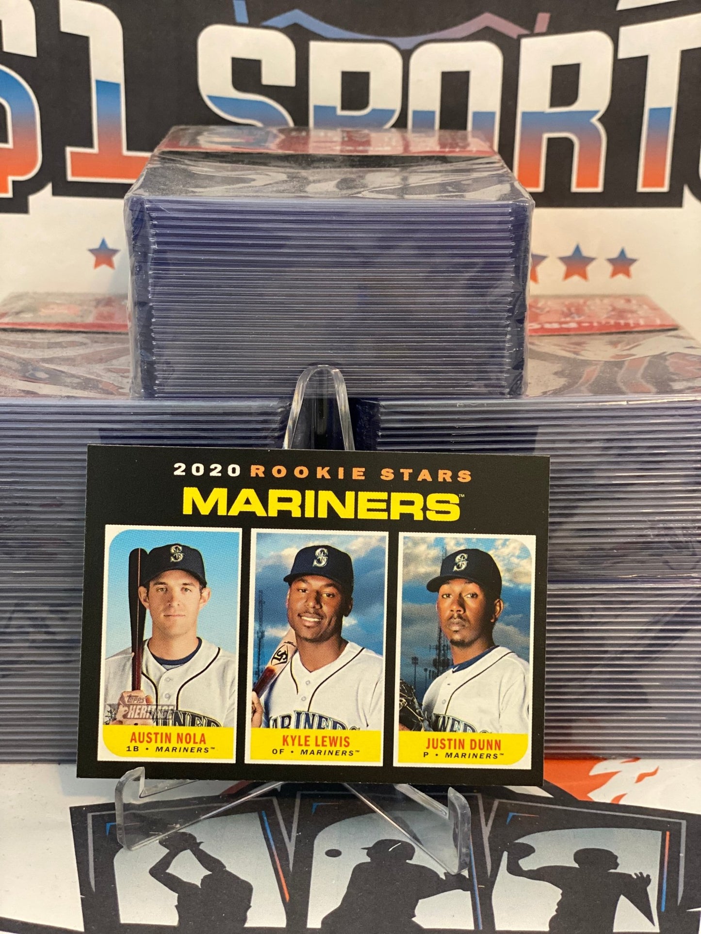 2020 Topps Heritage (Rookie Stars) Kyle Lewis, Justin Dunn, Austin Nola #391