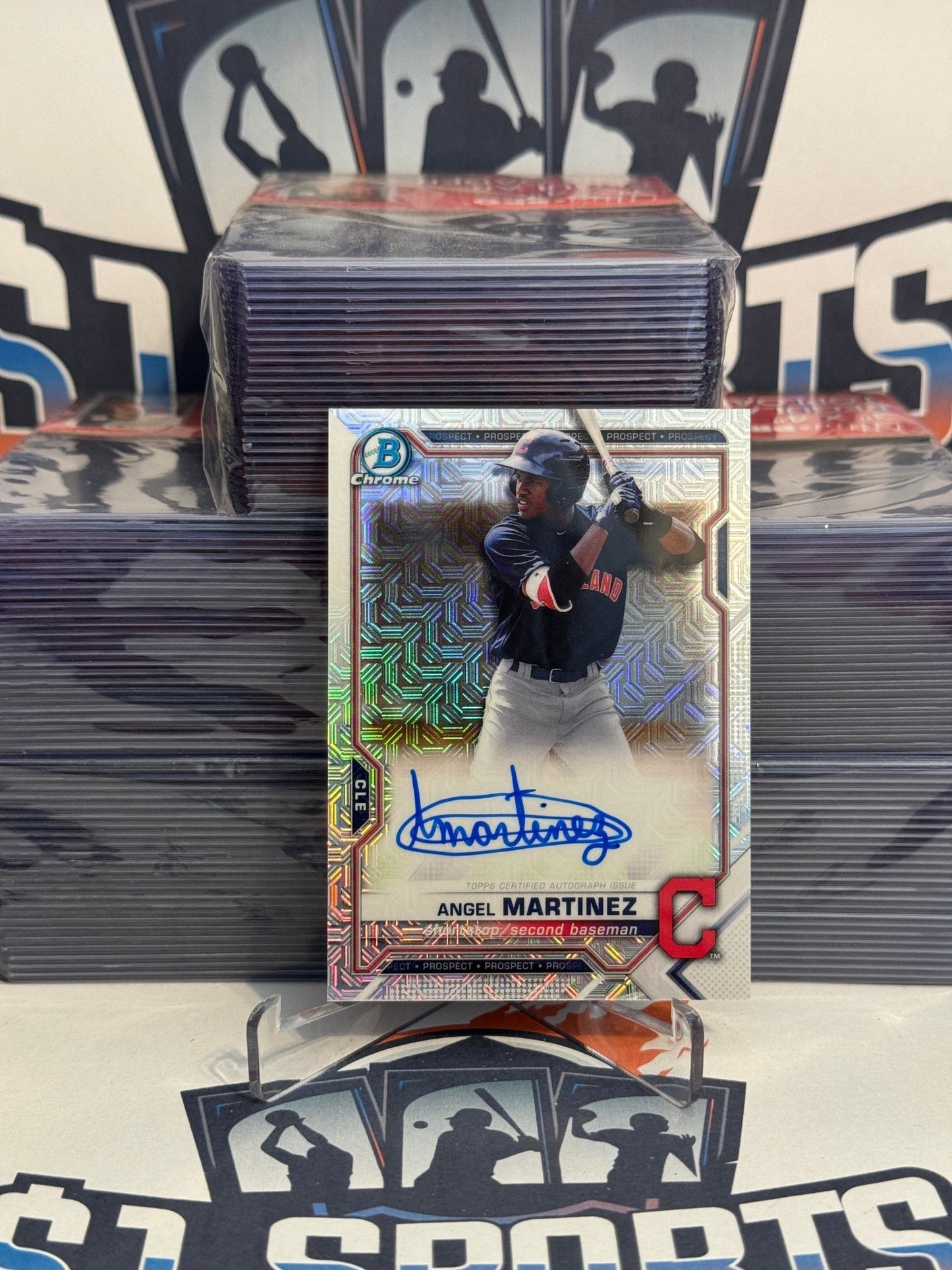 2021 Bowman Chrome (Mega Refractor Auto) Angel Martinez #BMA-AMA