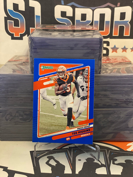 2021 Donruss (Blue, Press Proof) Tee Higgins #213