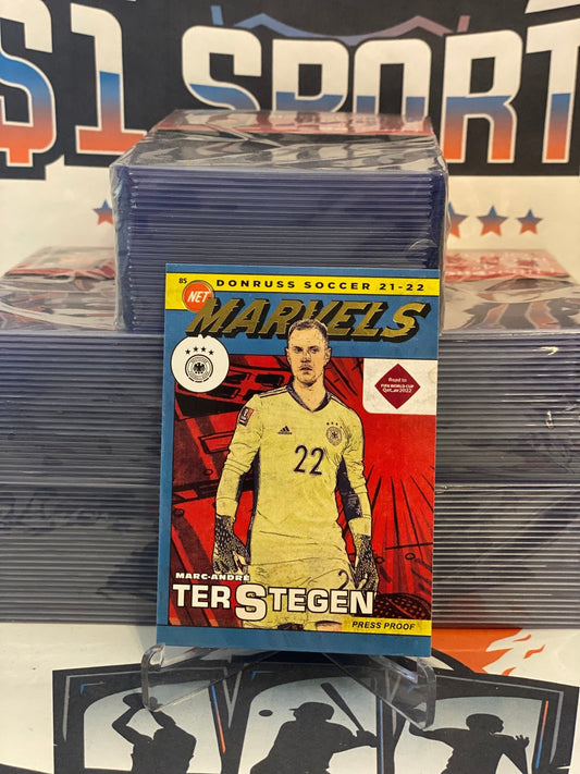 2021 Donruss FIFA World Cup (Press Proof, Marvels) Marc-Andre Ter Stegen #8