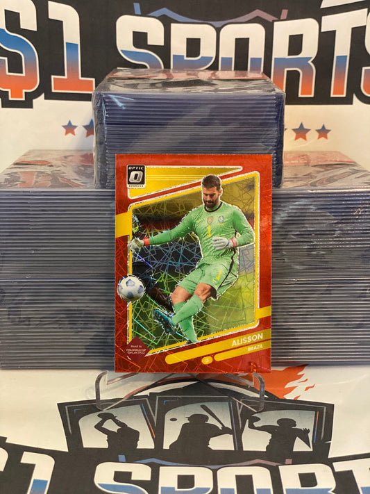 2021 Donruss FIFA World Cup (Red Laser Prizm, Optic) Alisson #21