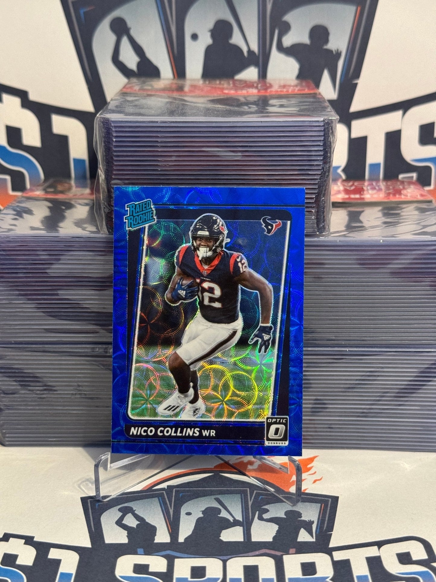 2021 Donruss Optic (Blue Velocity Prizm, Rated Rookie) Nico Collins #230