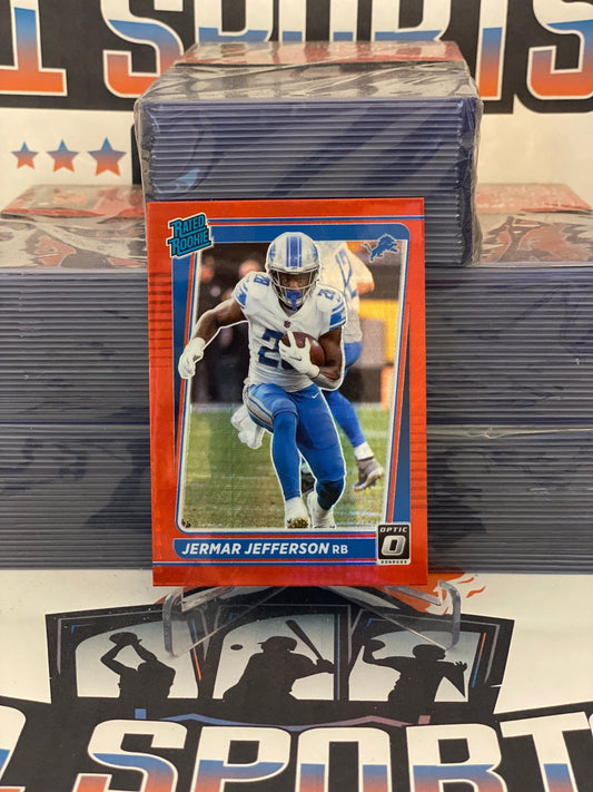 2021 Donruss Optic (Red Hyper Prizm, Rated Rookie) Jermar Jefferson #296