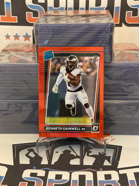 2021 Donruss Optic (Red Hyper Prizm, Rated Rookie) Kenneth Gainwell #239