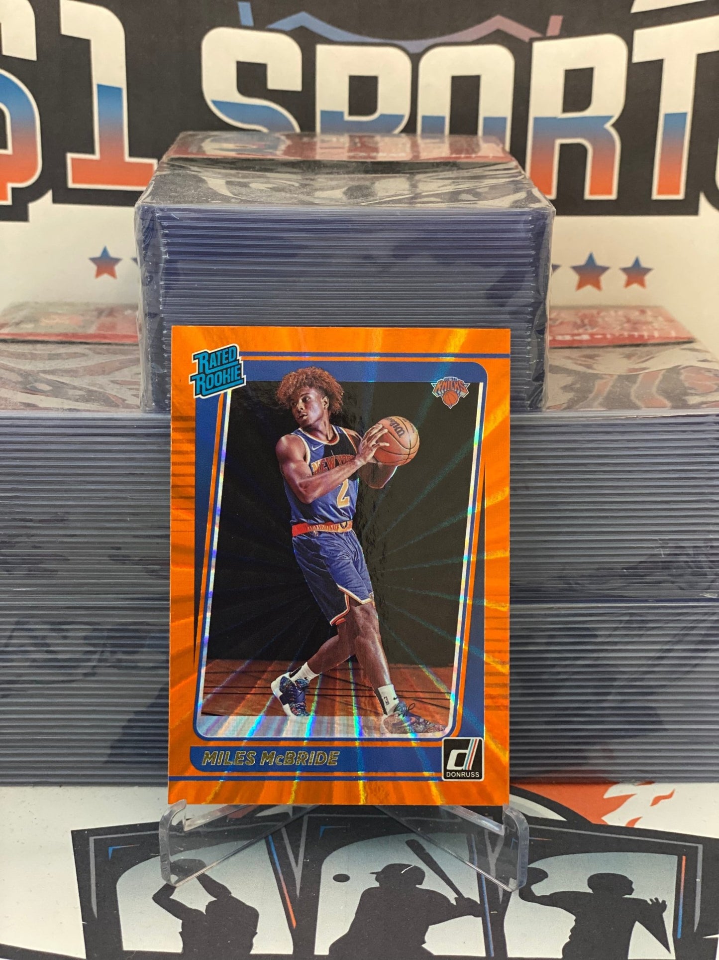 2021 Donruss (Orange Lazer Prizm, Rated Rookie) Miles McBride #224