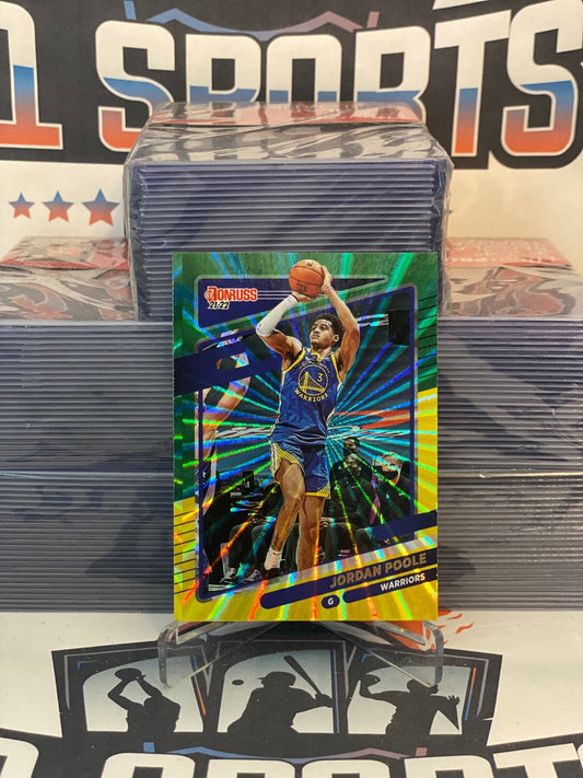 2021 Donruss (Yellow Green Laser) Jordan Poole #13