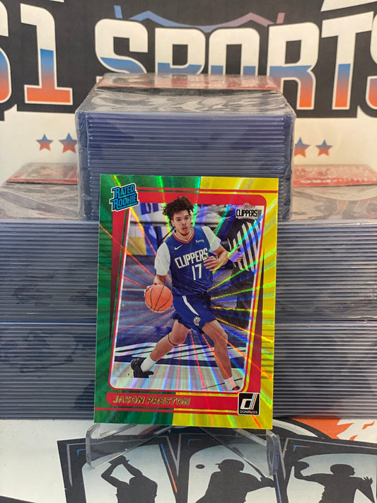 2021 Donruss (Yellow Green Laser, Rated Rookie) Jason Preston #210