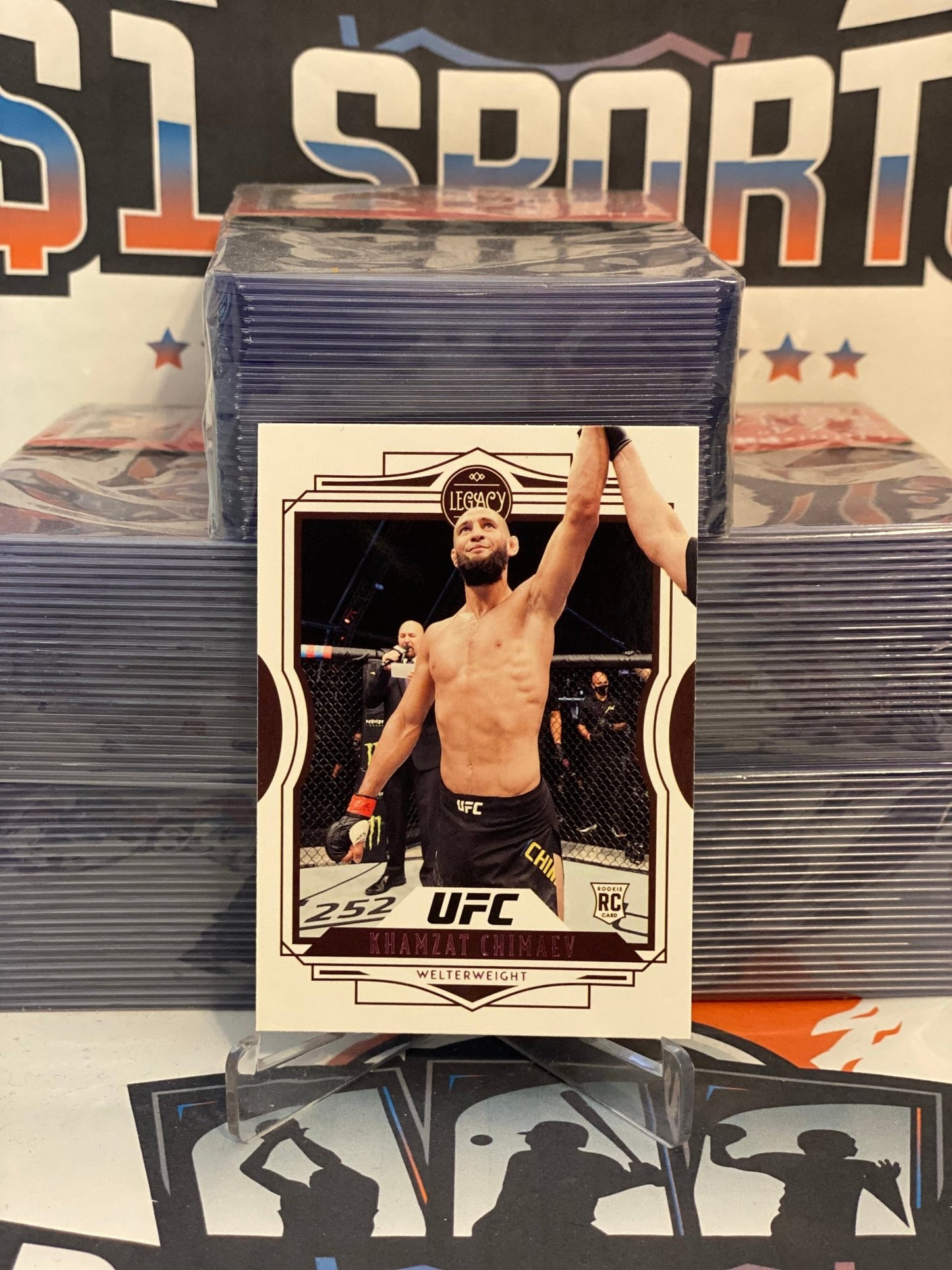 2021 Panini Chronicles UFC (Pink, Legacy) Khamzat Chimaev Rookie #44