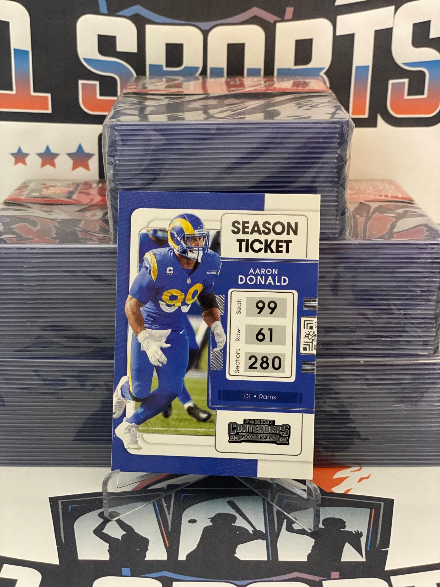 Aaron Donald 2021 Contenders Football Season Ticket Card #56 Los Angeles  Rams