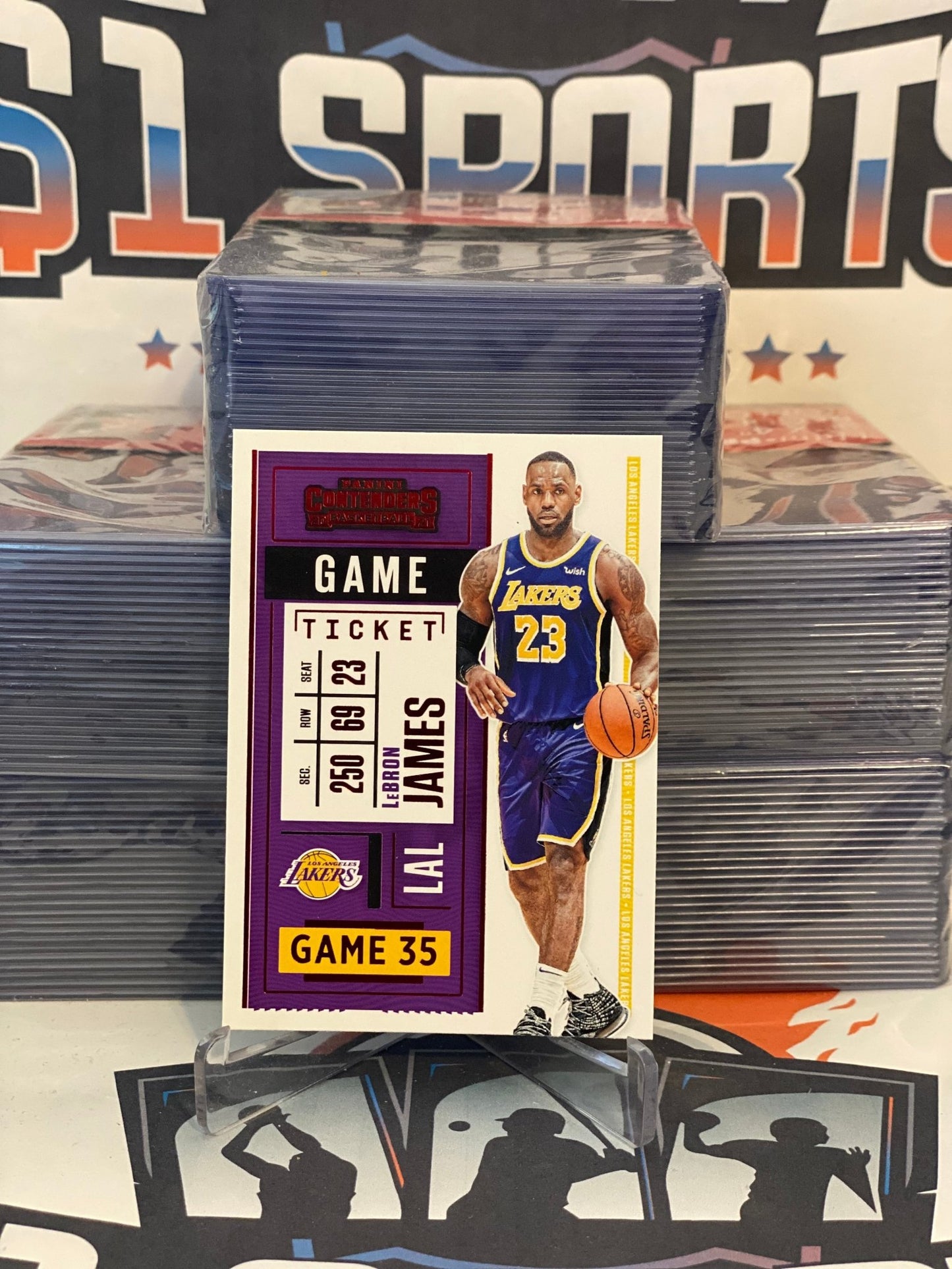 2021 Panini Contenders (Red, Season Ticket) LeBron James #81
